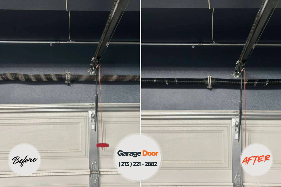 Before and after: garage door repair Maysville, NC